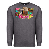 Charcoal Heather Afro woman with sunkissed Premium Sweatshirt - NancyCooperArtShop