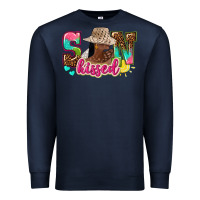 Navy Afro woman with sunkissed Premium Sweatshirt - NancyCooperArtShop