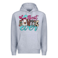 Heather Grey best auntie ever Premium Hoodie - JahusDesignShop