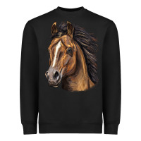 Black quarter horse portrait Heavyweight Sweatshirt - LillyAllenDesigns