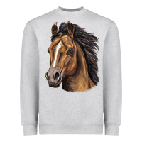 Heather Grey quarter horse portrait Heavyweight Sweatshirt - LillyAllenDesigns