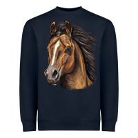 Navy quarter horse portrait Heavyweight Sweatshirt - LillyAllenDesigns
