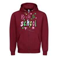 Burgundy Back To School Zipper Hoodie - BundleAndBundleShop