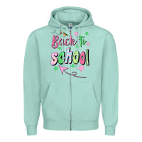 Seafoam Back To School Zipper Hoodie - BundleAndBundleShop