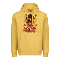 Antique Gold santa favorite banker afro messy bun Premium Hoodie - texasbilliewilder