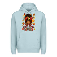 Blue Mist santa favorite banker afro messy bun Premium Hoodie - texasbilliewilder