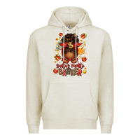 Oatmeal Heather santa favorite banker afro messy bun Premium Hoodie - texasbilliewilder