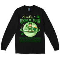 Black lucky world tour st. patricks day Long Sleeve Tee - MaliasSmallBusiness