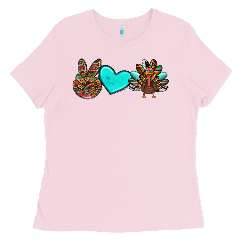 Peace Love Thanksgiving Turkey Ladies Tee by RanaPortraitStore | Teevron