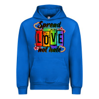 Cobalt spread love not hate Urban Hoodie - OliviaCreatesArt