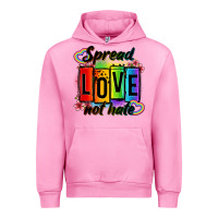 Fuchsia Pink spread love not hate Urban Hoodie - OliviaCreatesArt
