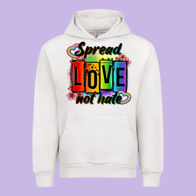 Spread Love Not Hate Urban Hoodie Designed By Oliviacreatesart