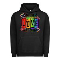 Pigment Black spread love not hate Urban Hoodie - OliviaCreatesArt