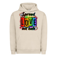 Pigment French Oak spread love not hate Urban Hoodie - OliviaCreatesArt