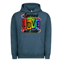 Pigment Midnight Navy spread love not hate Urban Hoodie - OliviaCreatesArt
