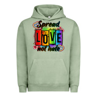 Pigment Oil Green spread love not hate Urban Hoodie - OliviaCreatesArt