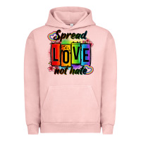 Pigment Salmon spread love not hate Urban Hoodie - OliviaCreatesArt