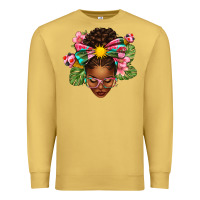 Antique Gold Afro Woman Summer Premium Sweatshirt - texasbilliewilder