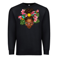 Black Afro Woman Summer Premium Sweatshirt - texasbilliewilder