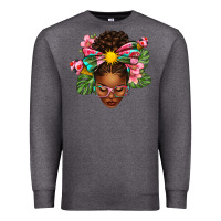 Charcoal Heather Afro Woman Summer Premium Sweatshirt - texasbilliewilder