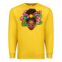 Lemon Afro Woman Summer Premium Sweatshirt - texasbilliewilder
