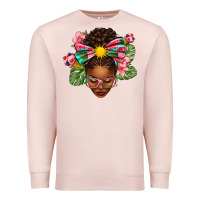 Pale Pink Afro Woman Summer Premium Sweatshirt - texasbilliewilder
