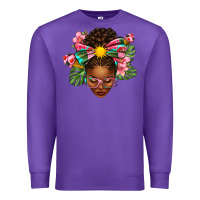 Purple Afro Woman Summer Premium Sweatshirt - texasbilliewilder