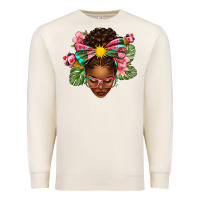 Sandshell Afro Woman Summer Premium Sweatshirt - texasbilliewilder