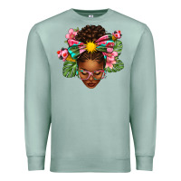 Seafoam Afro Woman Summer Premium Sweatshirt - texasbilliewilder