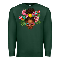 Sports Green Afro Woman Summer Premium Sweatshirt - texasbilliewilder