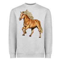 Heather Grey Haflinger Horse Heavyweight Sweatshirt - LillyAllenDesigns