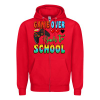 Red game over back to school Zipper Hoodie - BundleAndBundleShop