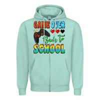 Seafoam game over back to school Zipper Hoodie - BundleAndBundleShop