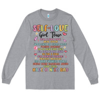 Heather Grey self love girl tour malias Long Sleeve Tee - MaliasSmallBusiness