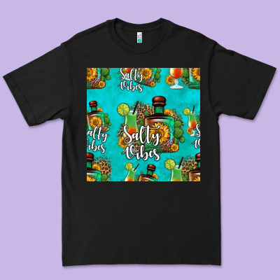 Salty Vibes Seamless Pattern Premium Tee Designed By Hra Design Shop