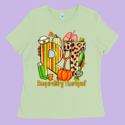 Fall Rt Respiratory Therapist Ladies Tee Designed By Zillion Design Studio