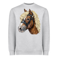 Heather Grey Haflinger Avelignese Horse Heavyweight Sweatshirt - LillyAllenDesigns