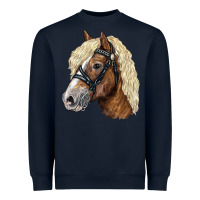 Navy Haflinger Avelignese Horse Heavyweight Sweatshirt - LillyAllenDesigns