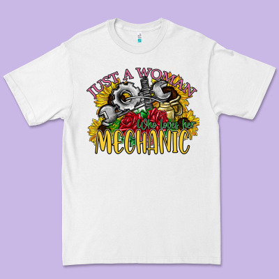 Just A Woman Who Loves Her Mechanic Premium Tee Designed By Sublimationcraftshop