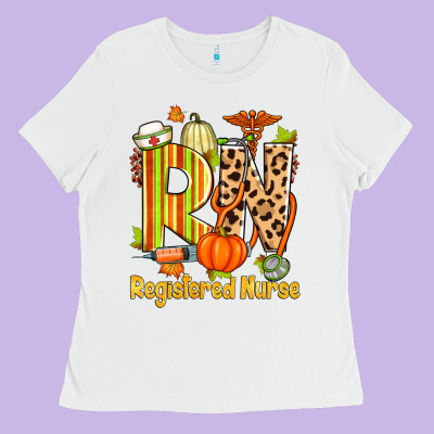 Fall Rn Registered Nurse Ladies Tee Designed By Zillion Design Studio