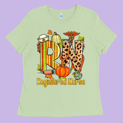 Fall Rn Registered Nurse Ladies Tee Designed By Zillion Design Studio