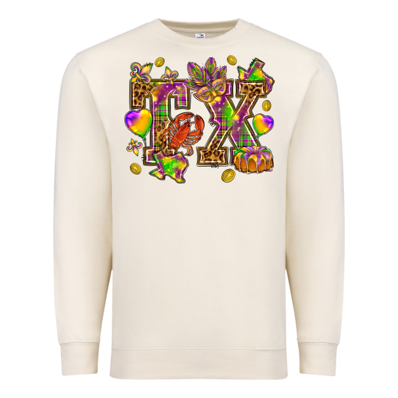 Texas Mardi Gras Premium Sweatshirt by NancyCooperArtShop | Teevron