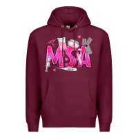 Burgundy breast cancer msa medical support assistant Premium Hoodie - texasbilliewilder