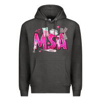 Charcoal Heather breast cancer msa medical support assistant Premium Hoodie - texasbilliewilder