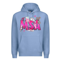 Colony Blue breast cancer msa medical support assistant Premium Hoodie - texasbilliewilder