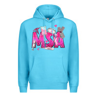 Ocean Blue breast cancer msa medical support assistant Premium Hoodie - texasbilliewilder