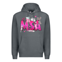 Rock breast cancer msa medical support assistant Premium Hoodie - texasbilliewilder