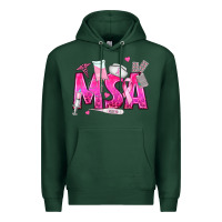 Sports Green breast cancer msa medical support assistant Premium Hoodie - texasbilliewilder