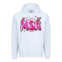 White breast cancer msa medical support assistant Premium Hoodie - texasbilliewilder