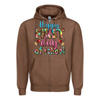Chestnut happy first day of school Zipper Hoodie - BundleAndBundleShop